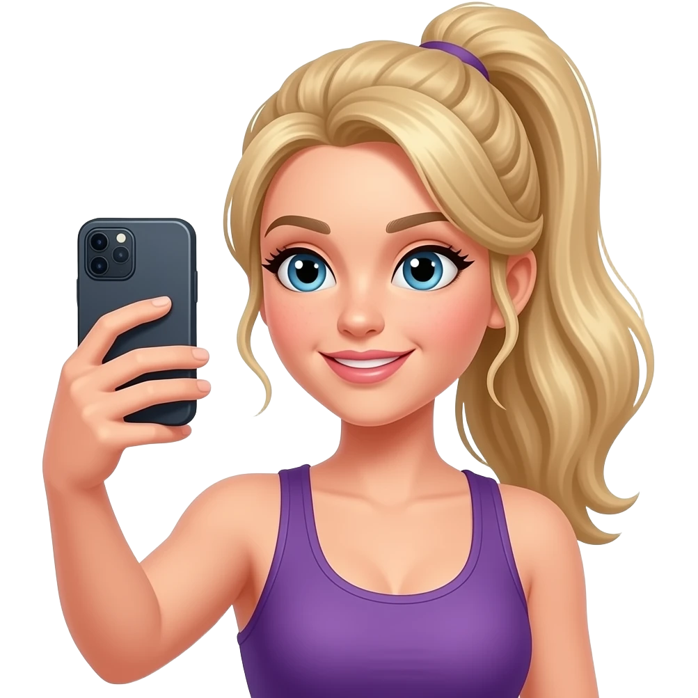 gym girl taking a picture emoji