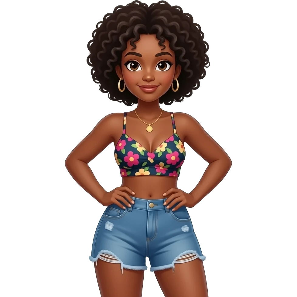 A black Caribbean woman shaking her hips emoji