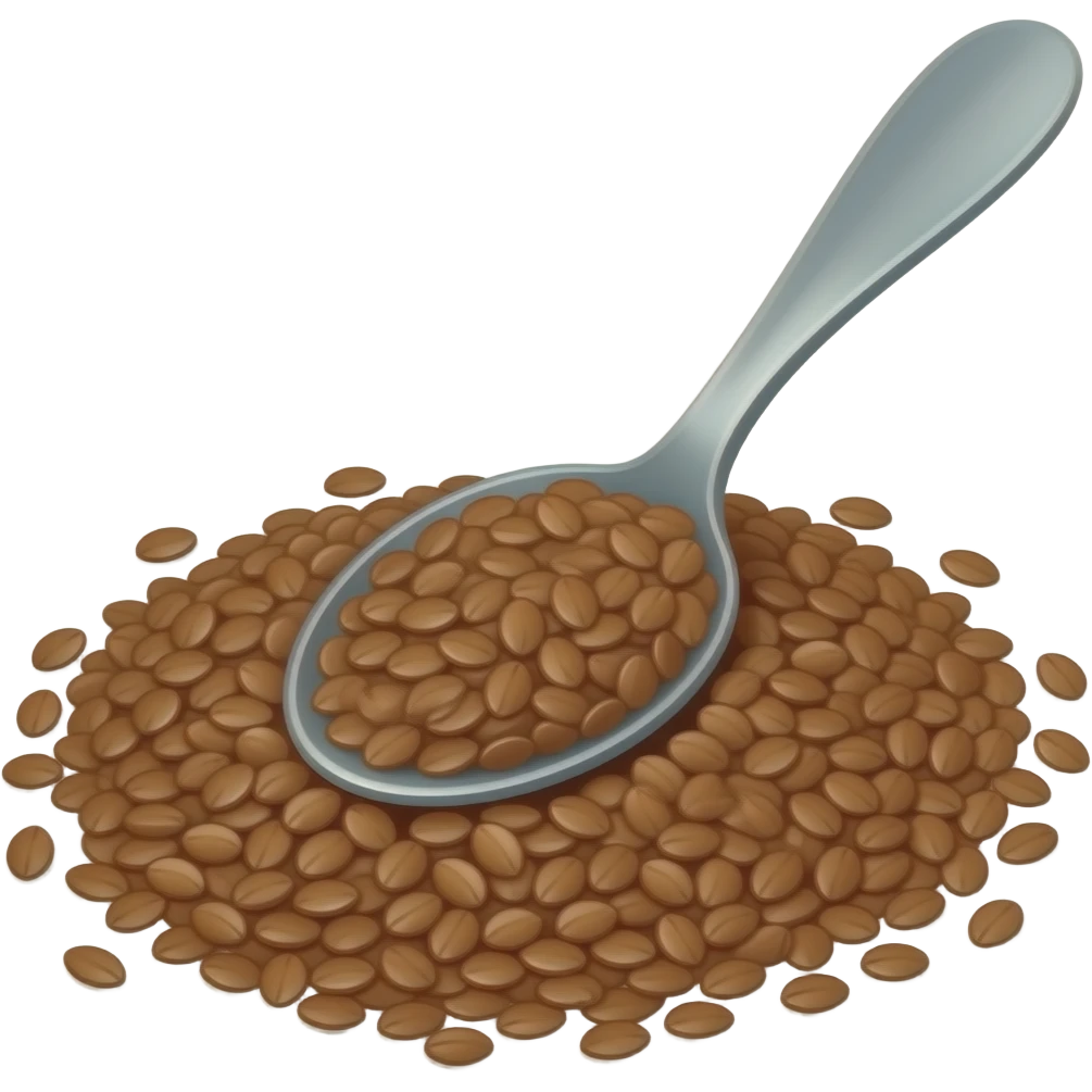 ground flax seeds on a spoon emoji