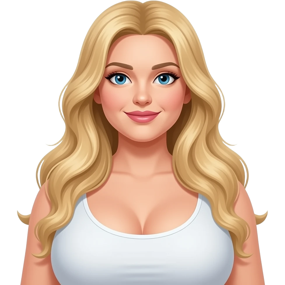 dünya kadar kocaman  göğüslü çok uzun saçlı sarışın  kadın  emojisi emoji