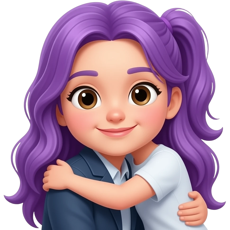 HUG ME GIRL WITH LONG PURPLE HAIR emoji