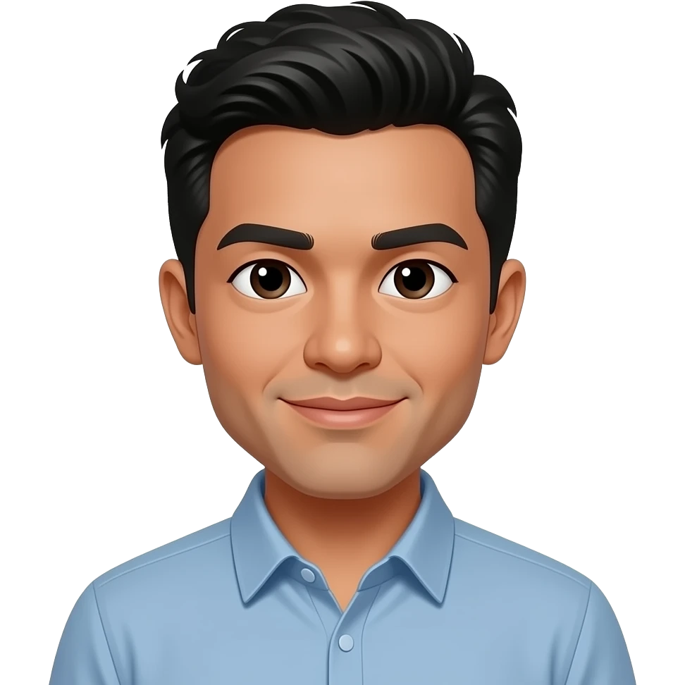 asian husband little bit darker than asian and has curlish short hair split in middle emoji