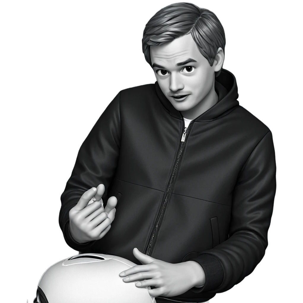 boy in monochrome jacket emoji