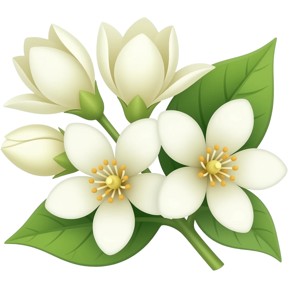 Pixel art, white jasmine flowers emoji