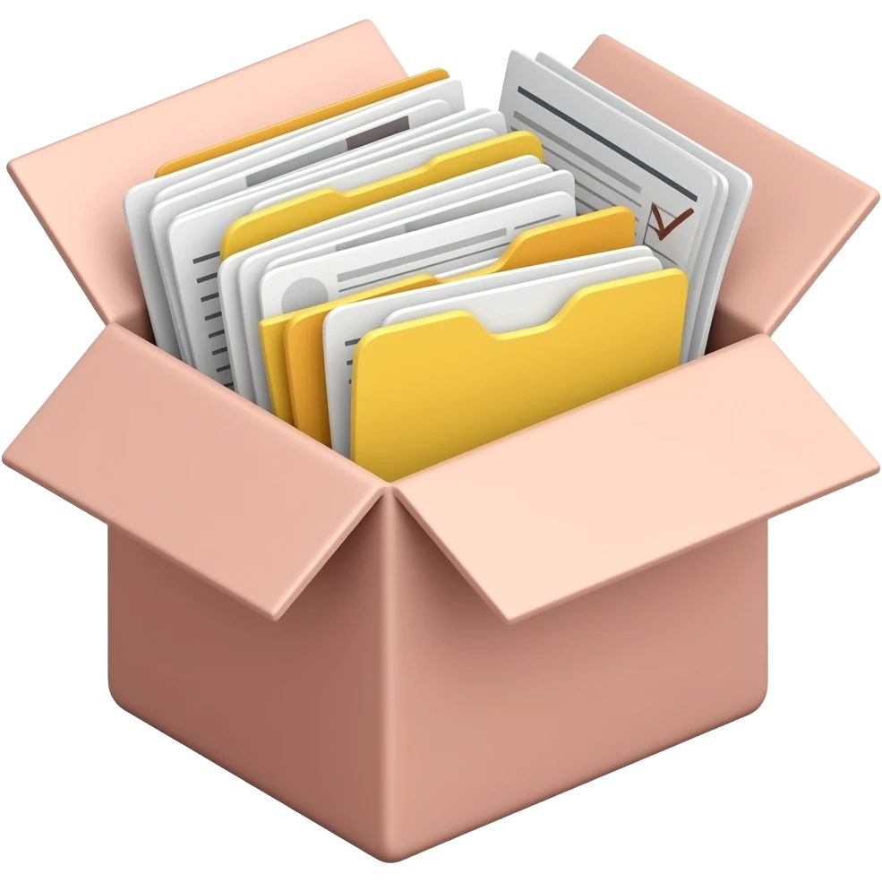 junk files light pale pink and documents box emoji