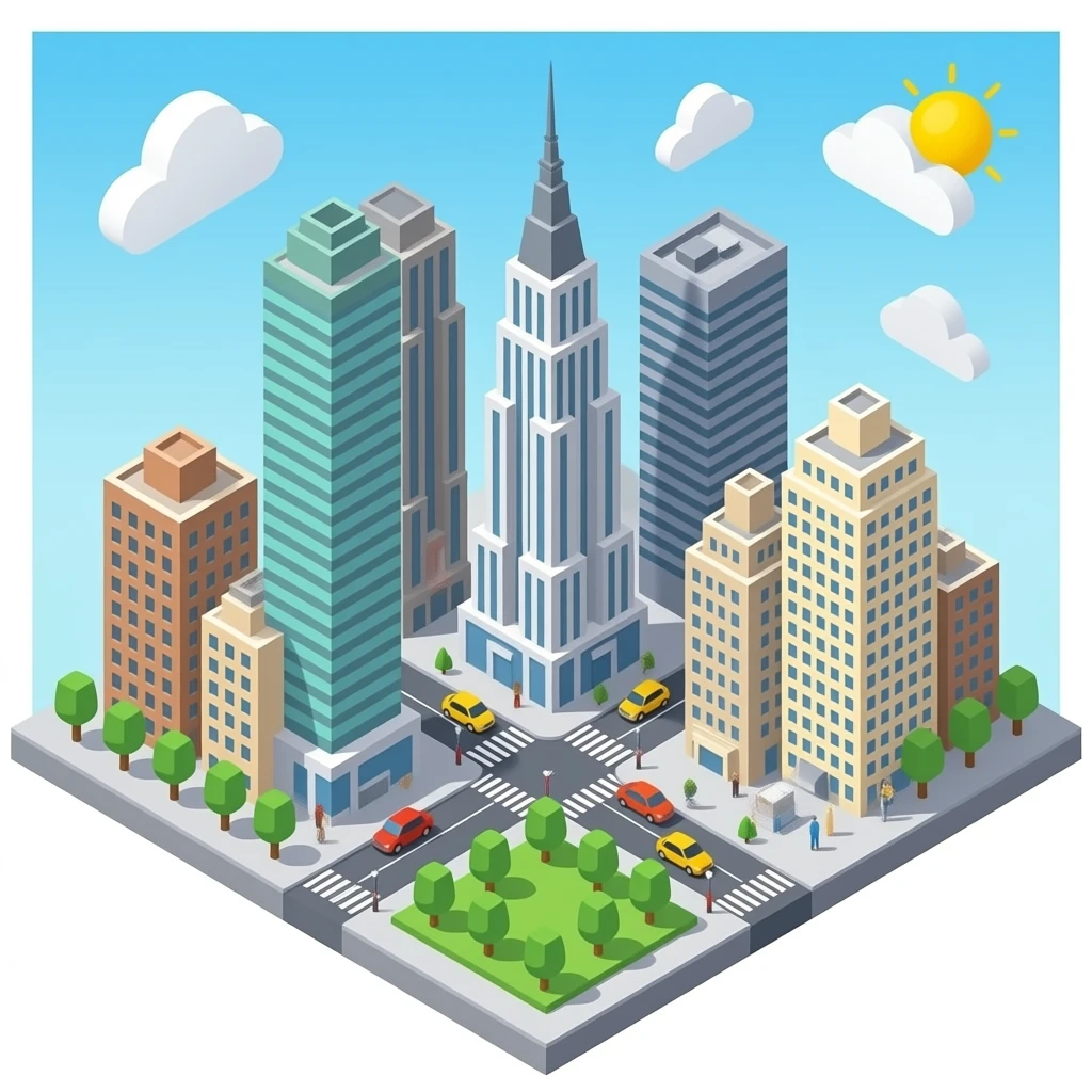 times square isometric emoji