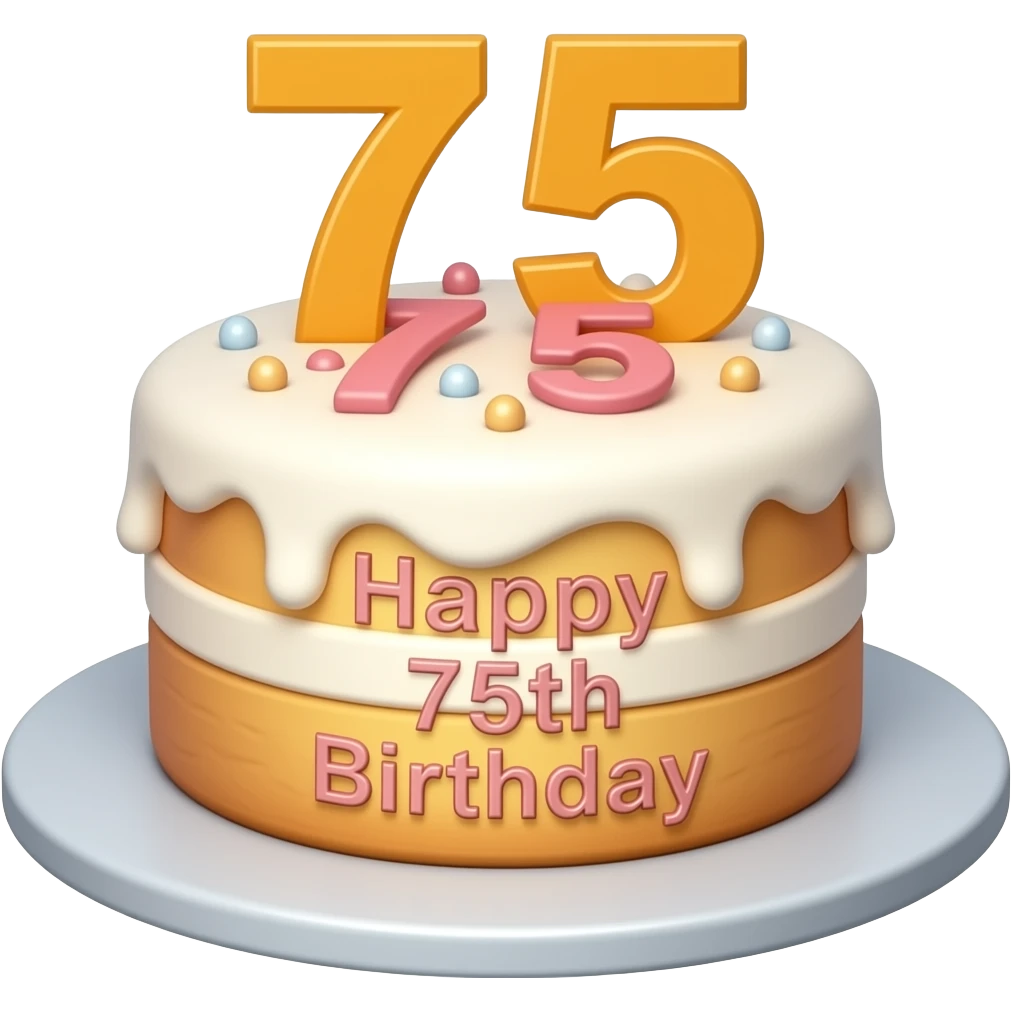 happy 75th birthday emoji should read happy 75th birthday or a birthday cake with 75 on it emoji