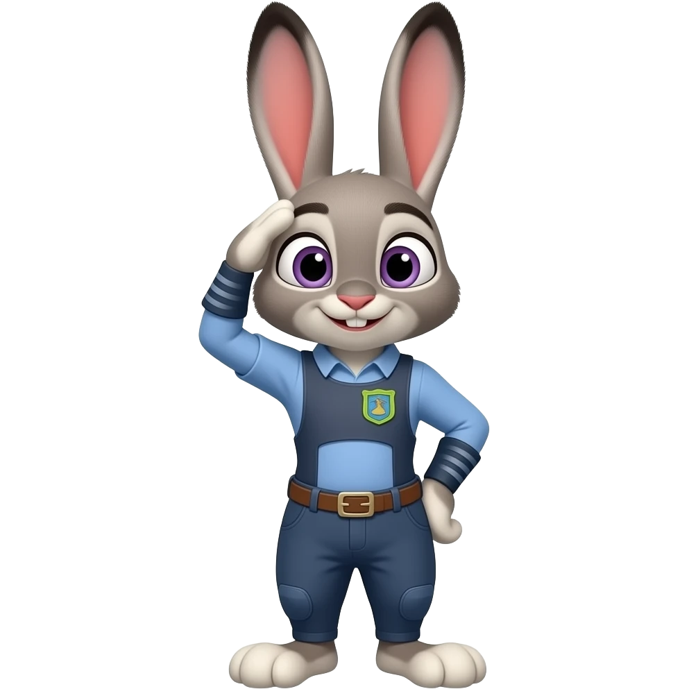 I need a rabbit saluting emoji