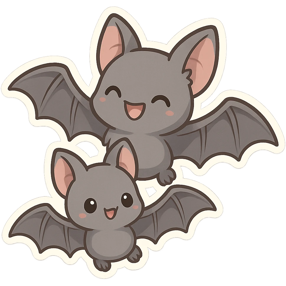 2只可爱的小蝙蝠 emoji