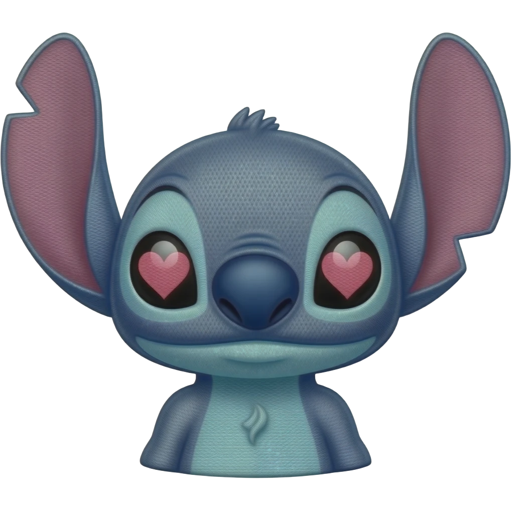 Stitch with hearts for eyes emoji