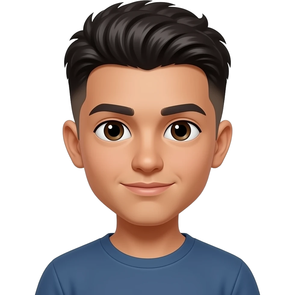 hispanic, 15 yrs, with a low taper fade and a bulky fring emoji