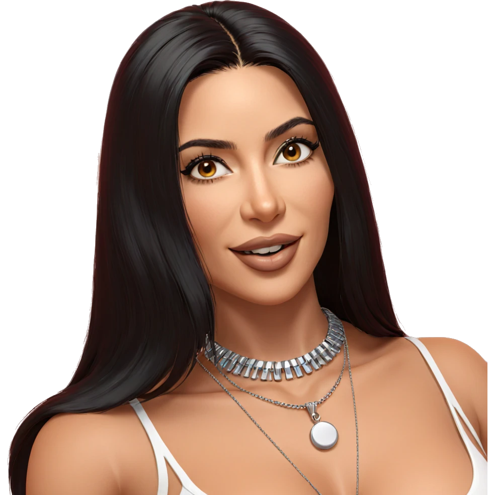 girl with black hair necklace emoji