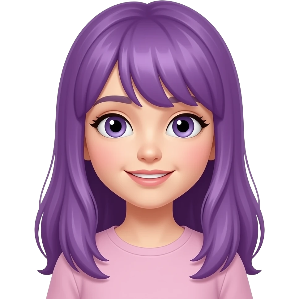 GIRL WITH LONG PURPLE HAIR IS TALKING emoji