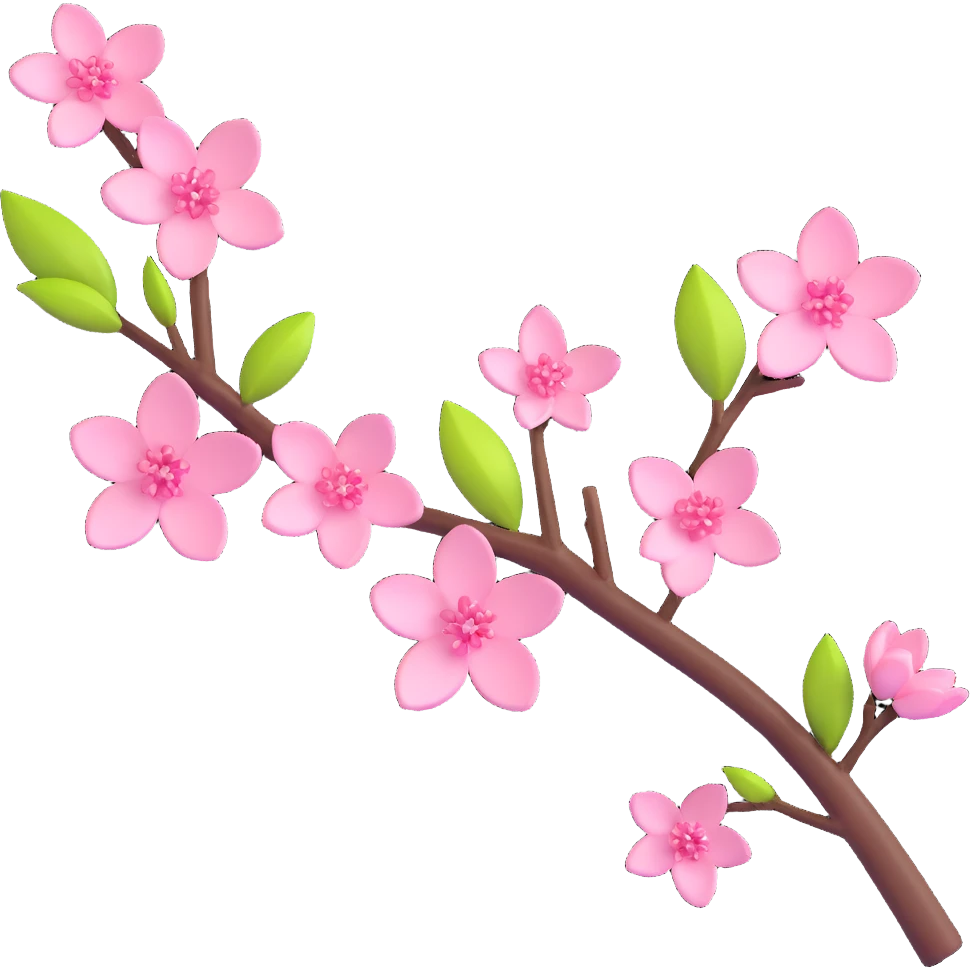 pink cherry blossom branch emoji