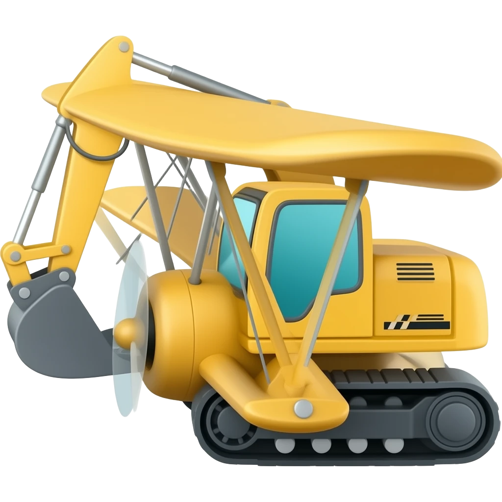 excavator  plane emoji