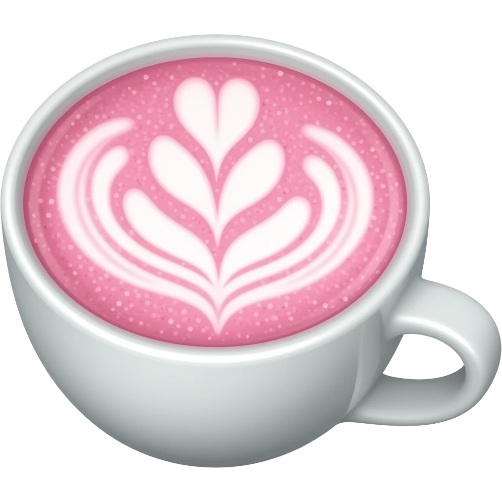 Flower-shaped latte art in a Barbie-inspired emoji