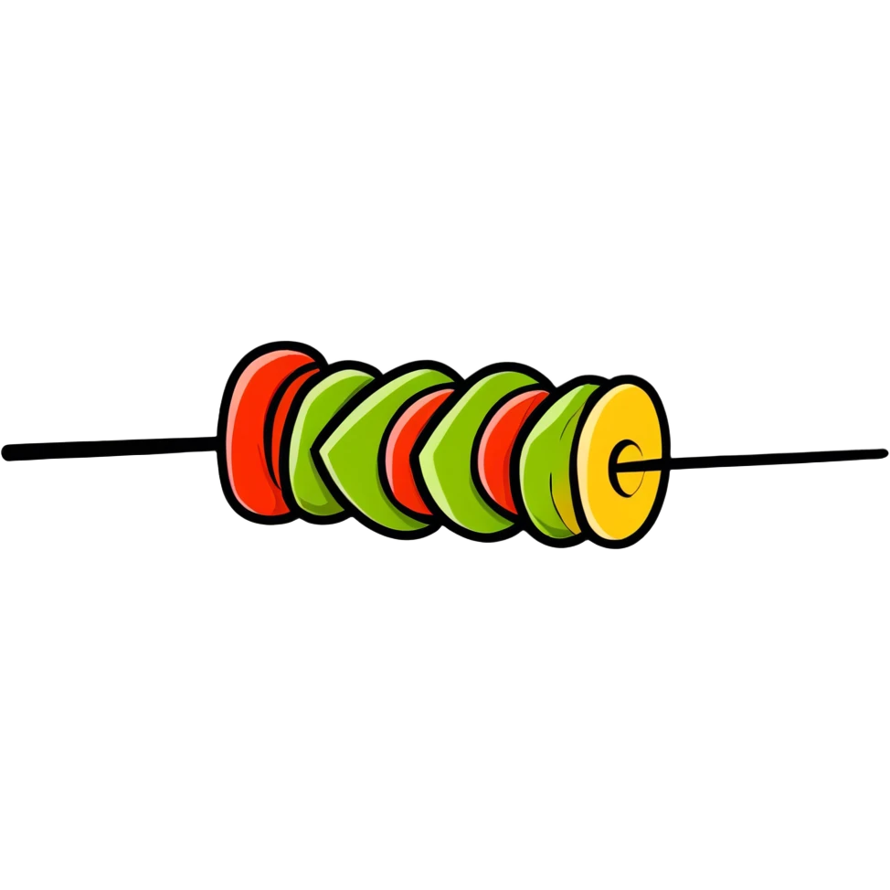 one skewer shish kebab, edible and tasty emoji
