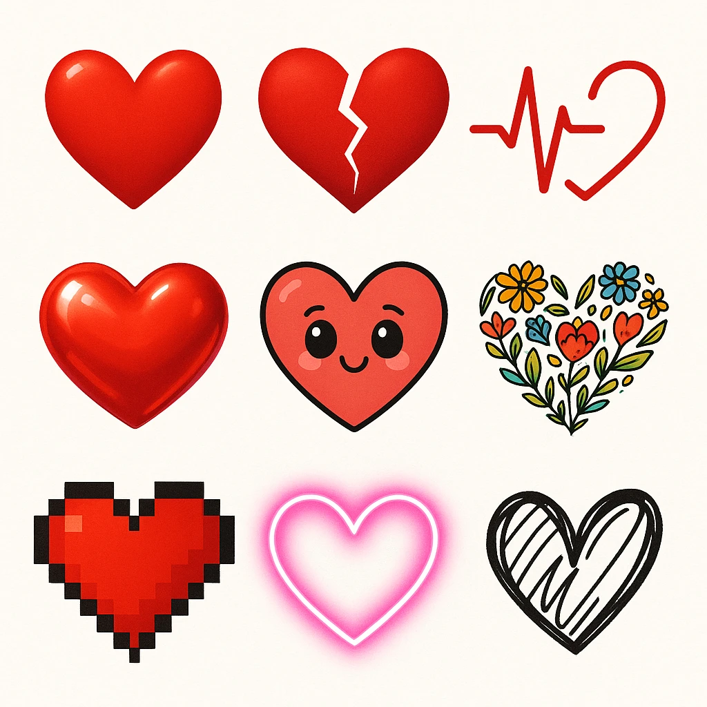 show more heart styles  emoji