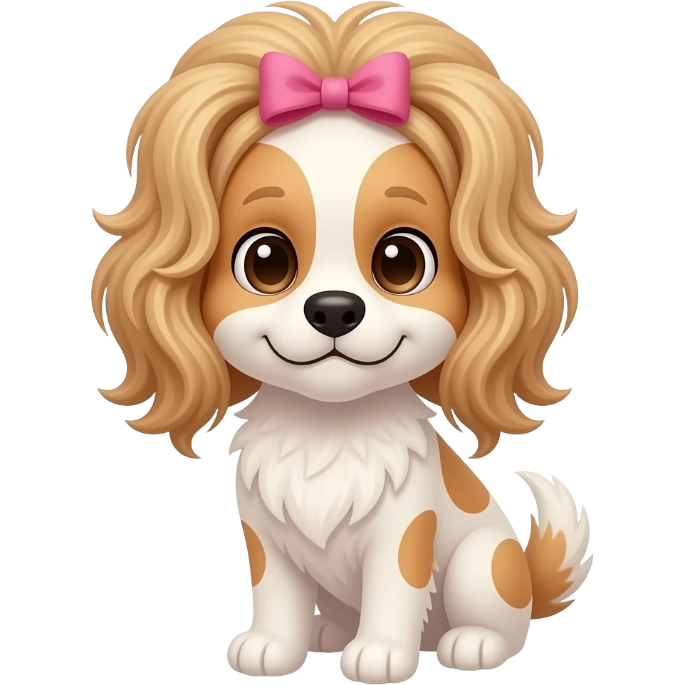 A dog with pink bow in hair emoji