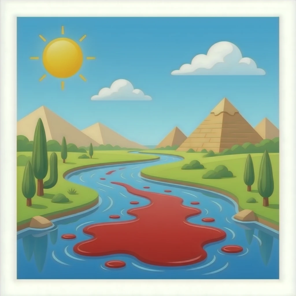River of blood in Egypt emoji
