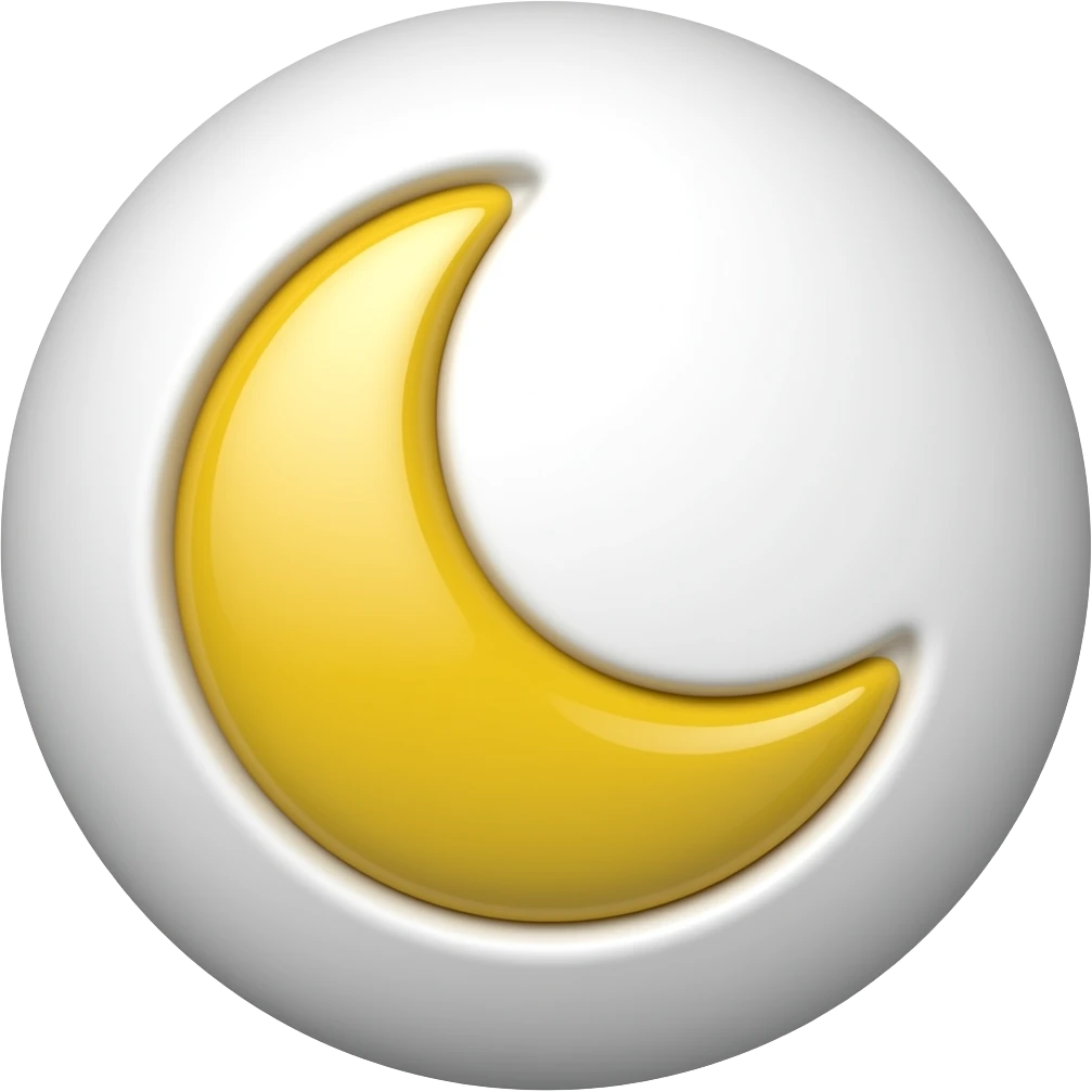 pilule ronde blanche, avec cartier de lune jaune au milieu emoji