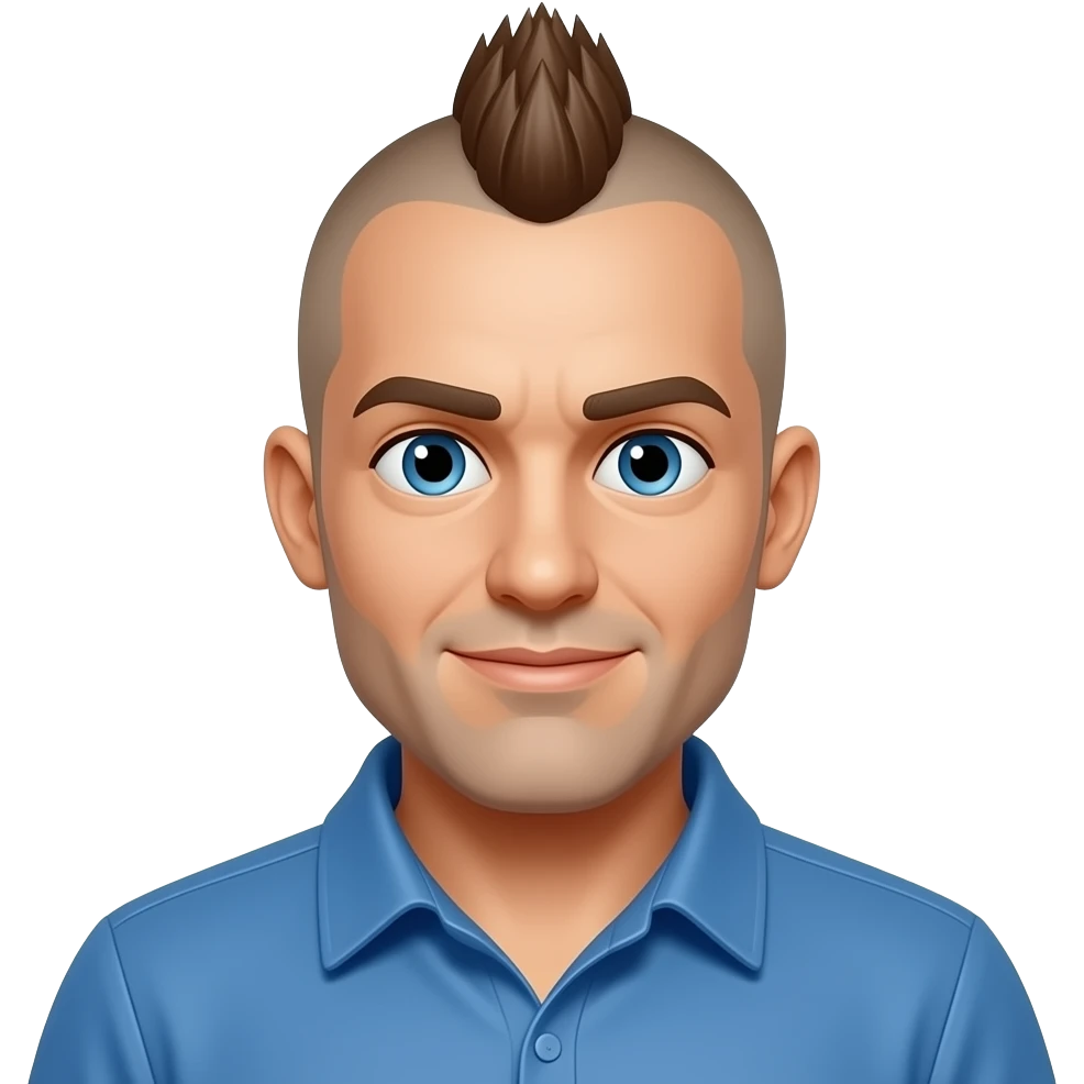 man skin mohawk and blue yes emoji