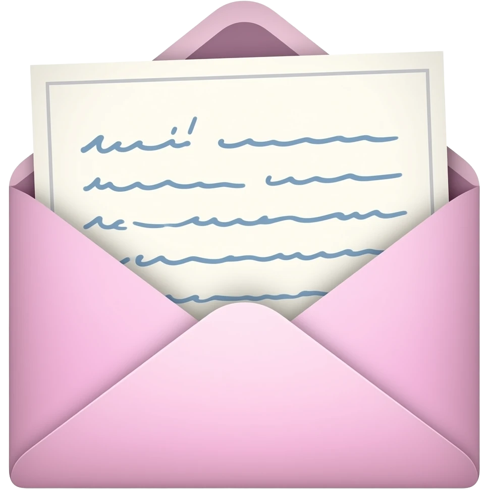 pink purple Envelope + Letter birthday invitation cardsoft paster colour emoji