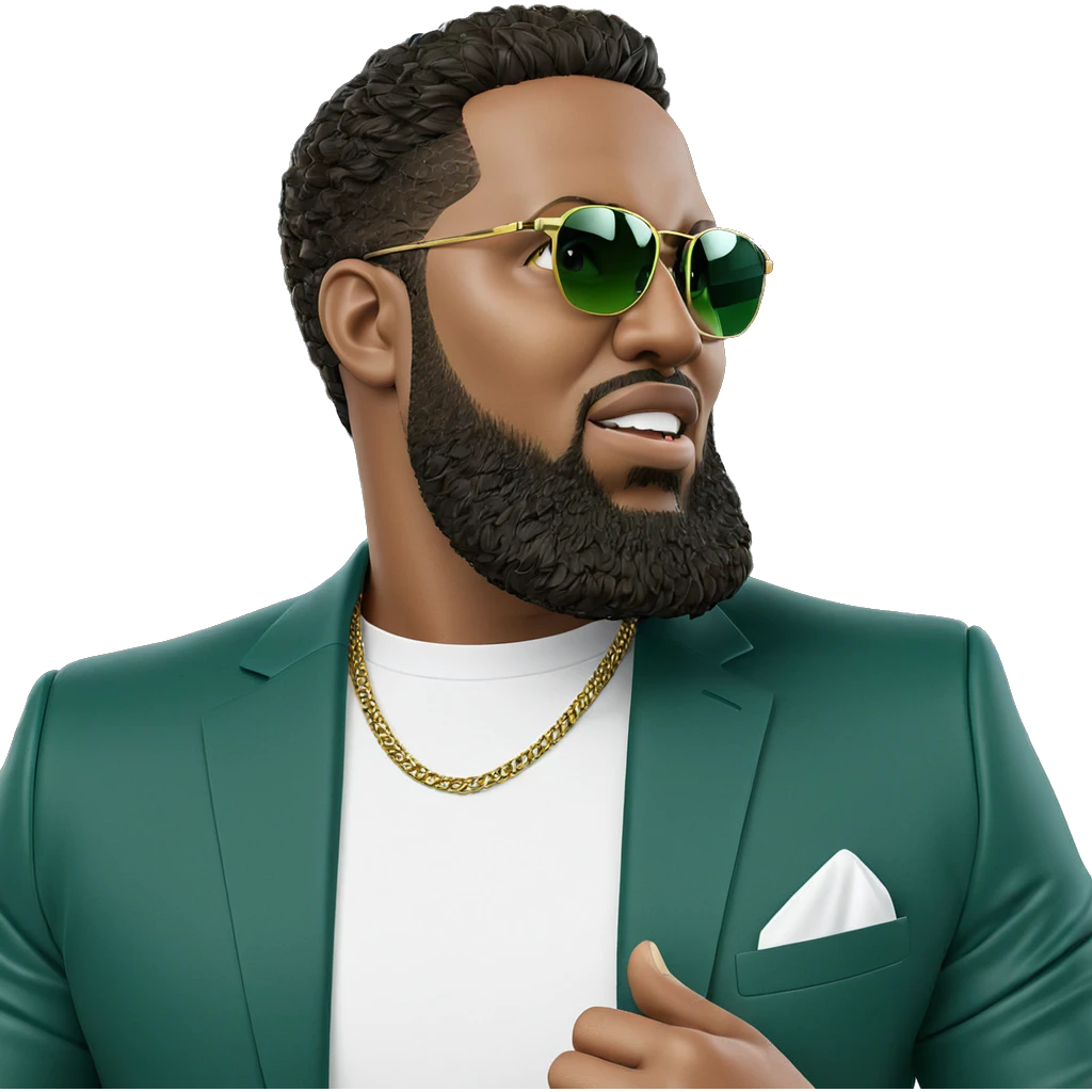 stylish male in green jacket emoji