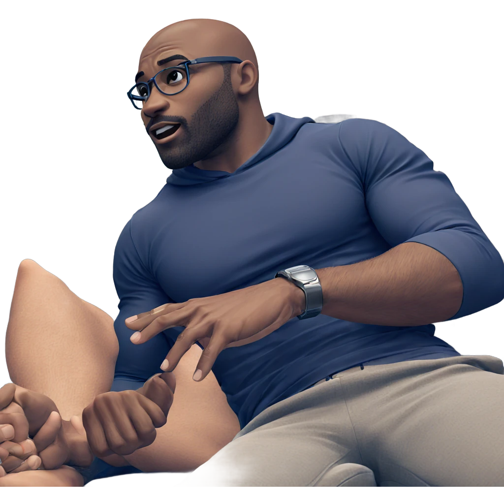 muscular guy relaxing indoors emoji