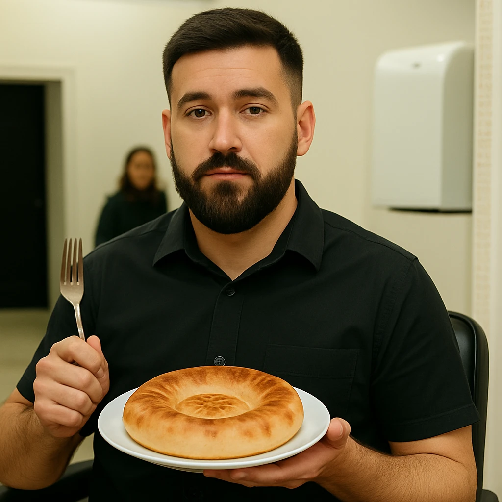 birinchidagi odamni yuziga 2 rasmdagi odamga uxshatib chizib bergin xuddu shunday non yen utirganini emoji