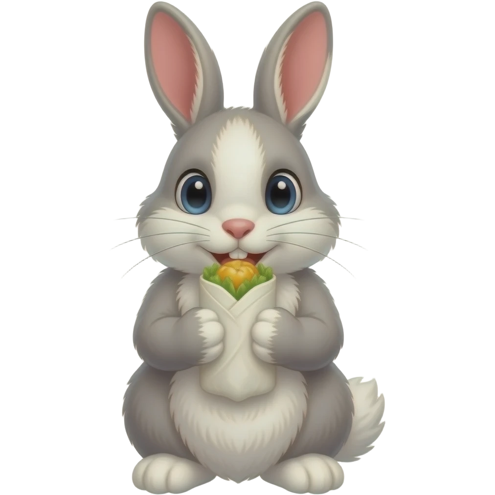 Bunny eating eggroll emoji