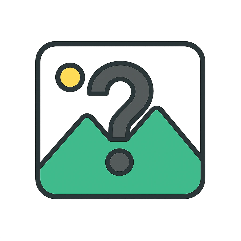 minimal image placeholder emoji icon with gray color and a question mark overlay emoji