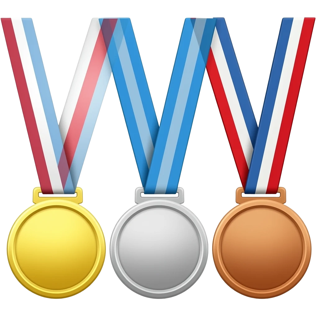 gold, silver, bronze emoji