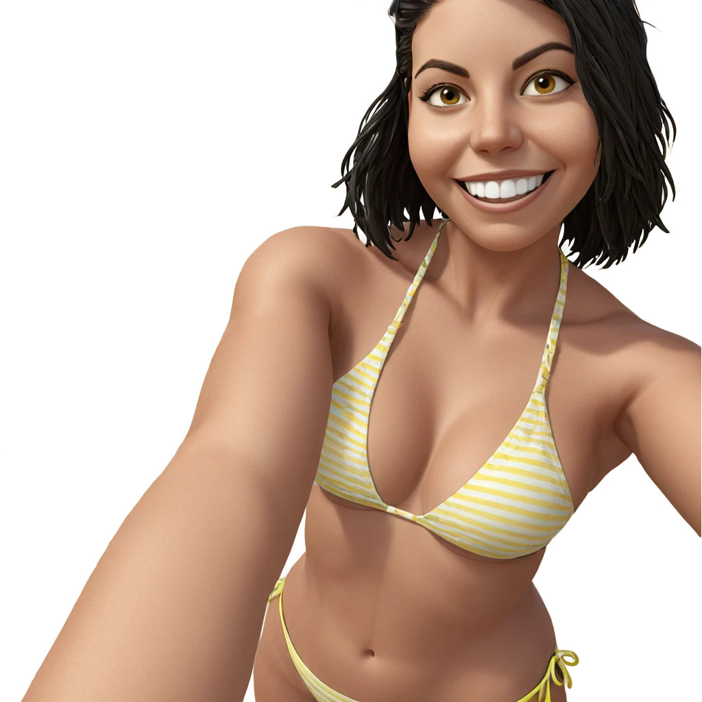 smiling girl at the beach emoji