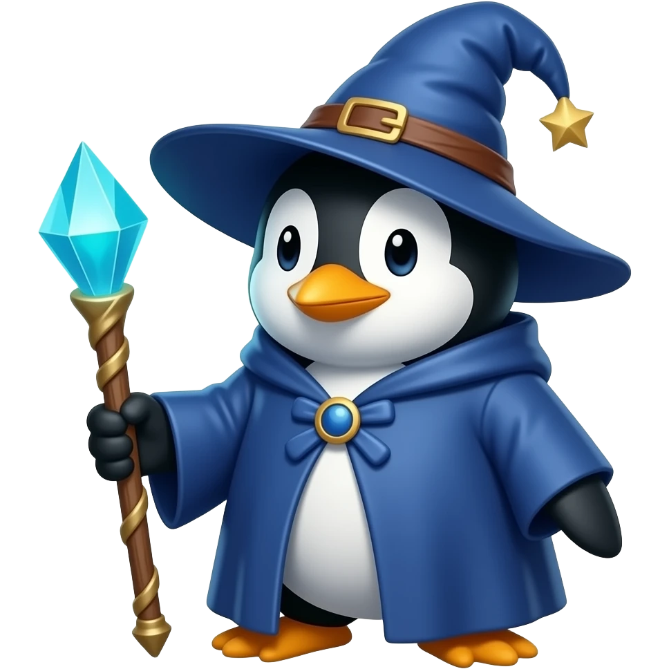 Penguin Wizard emoji