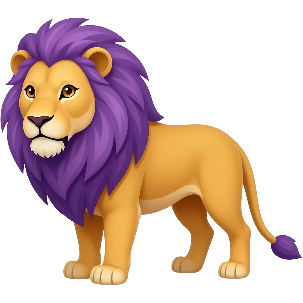 purple haired lion emoji