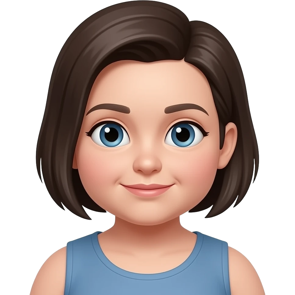 An obese girl with short hair that is buzzed on the side emoji