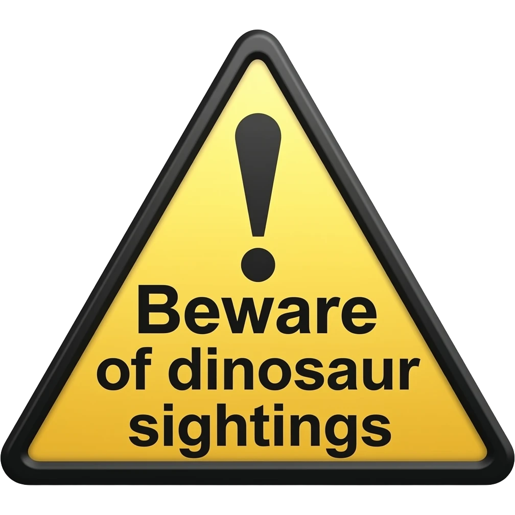 공룡 출몰지역 조심하라는 표지판 emoji