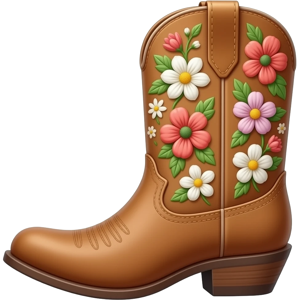 cowboy boot with flowers in them emoji
