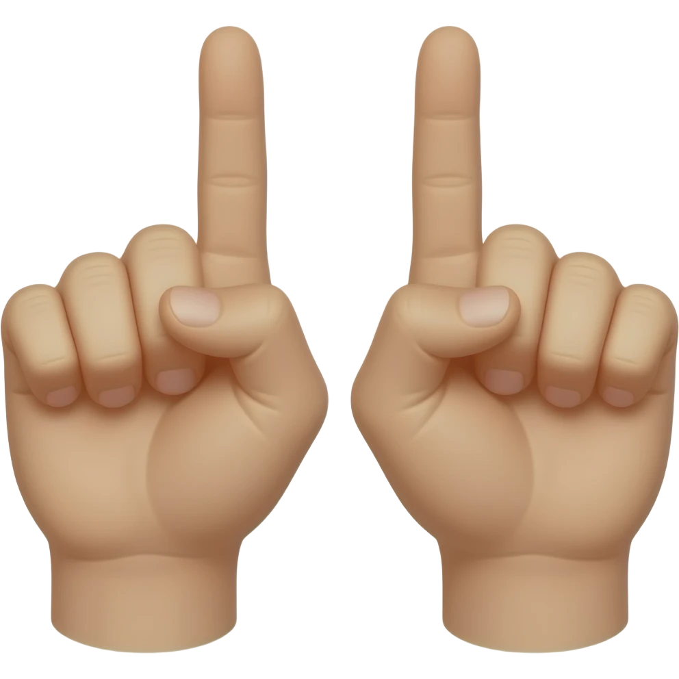 2 main qui font un pistolet cote a cote avec le majeur levé et l index emoji