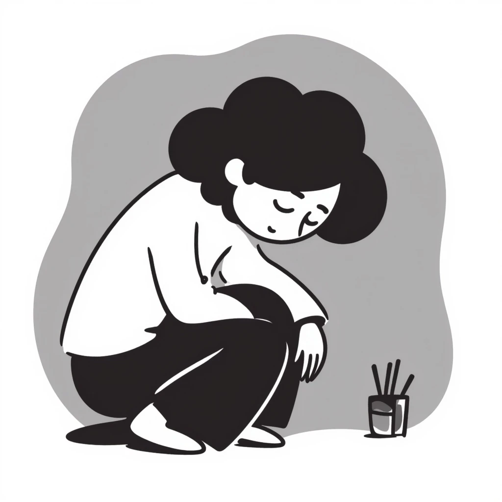 A person with a sad expression, looking lonely emoji