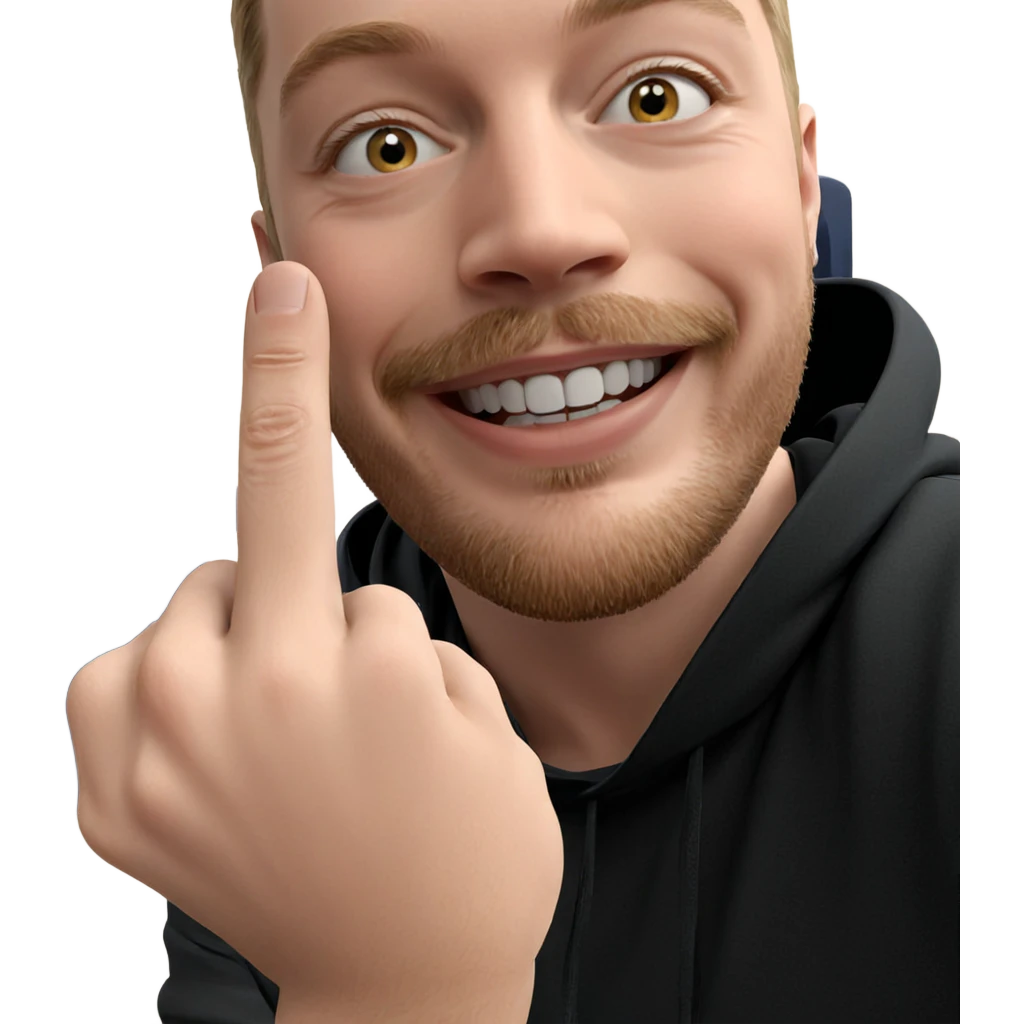 smiling boy with beard gesture emoji