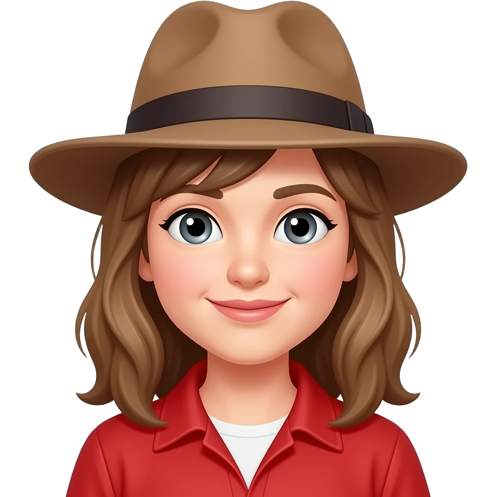 hat and red clothes emoji