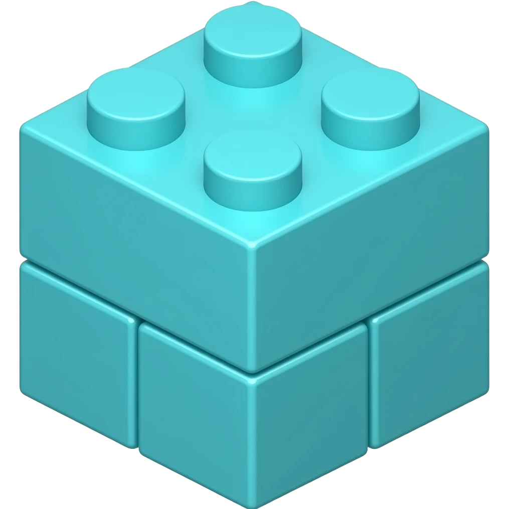 Бирюзовый кубик лего emoji
