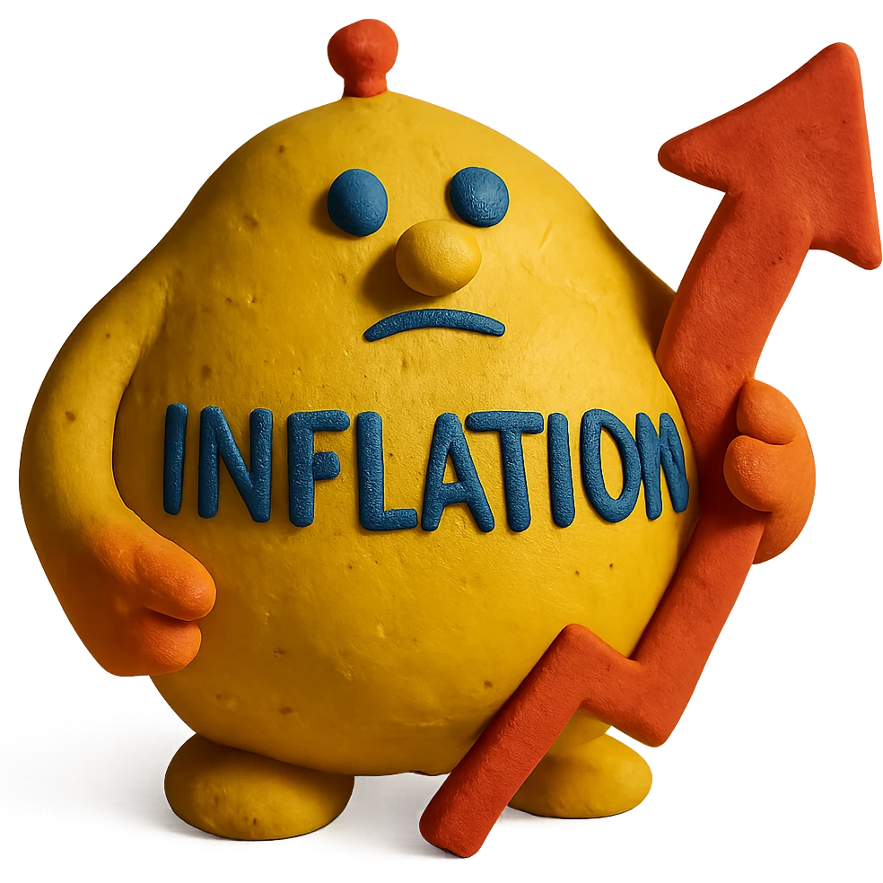 claymation style representation of inflation emoji
