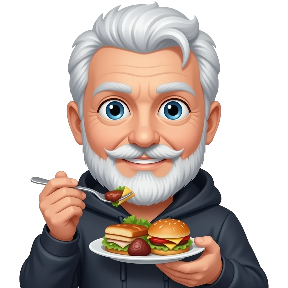 White man bewitched by food emoji