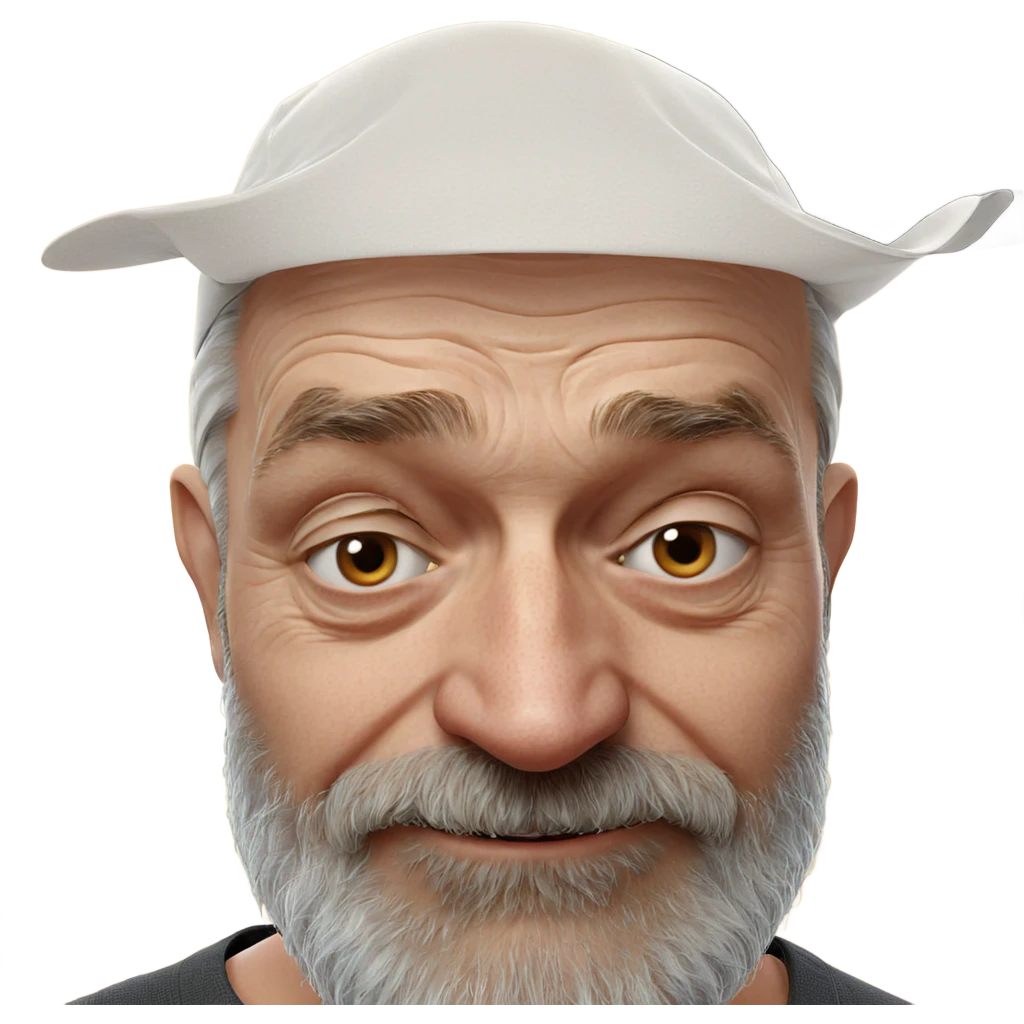 aged man with beard portrait emoji