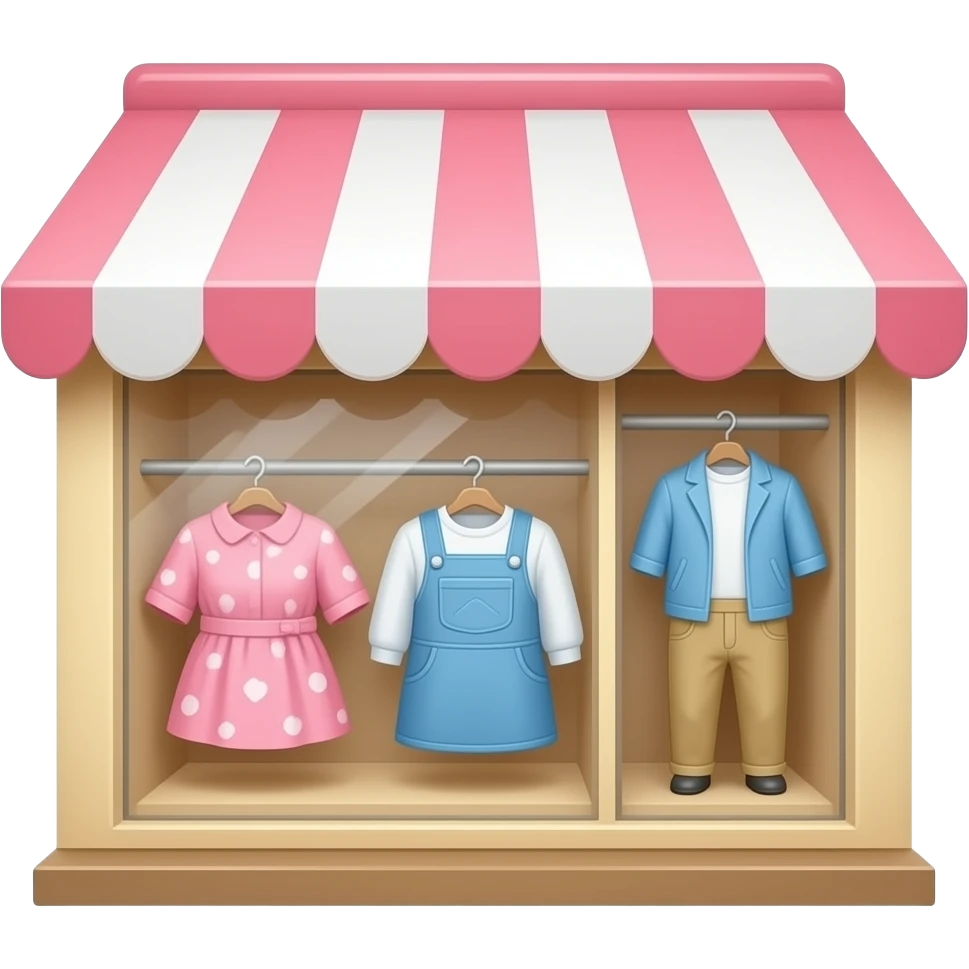 Figurinha de loja de roupa fofa emoji