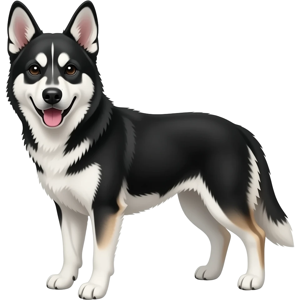 Husky German shepherd mix dog black and white with more balck on face emoji