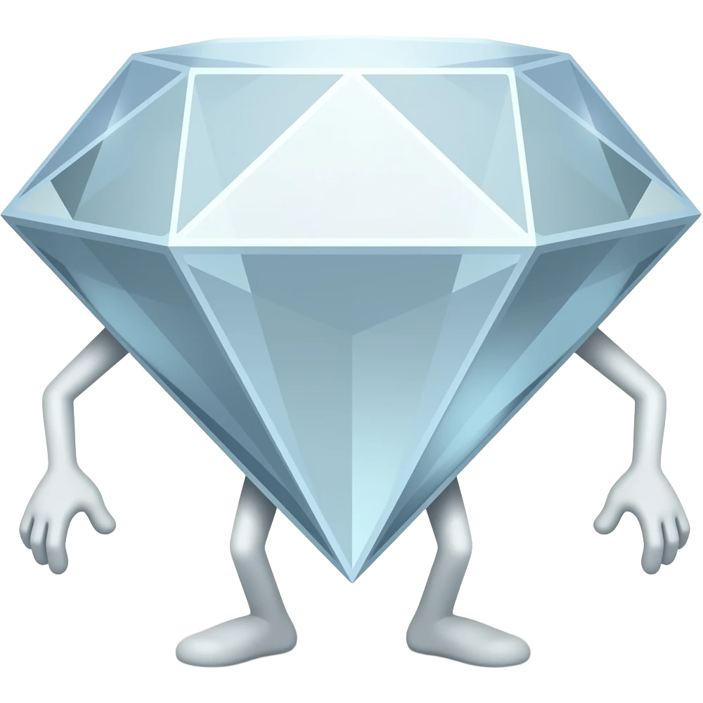 A diamond with legs in arms emoji